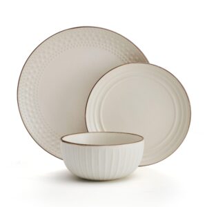 Pfaltzgraff Janelle 12 Piece Dinnerware Set, Service for 4, Cream