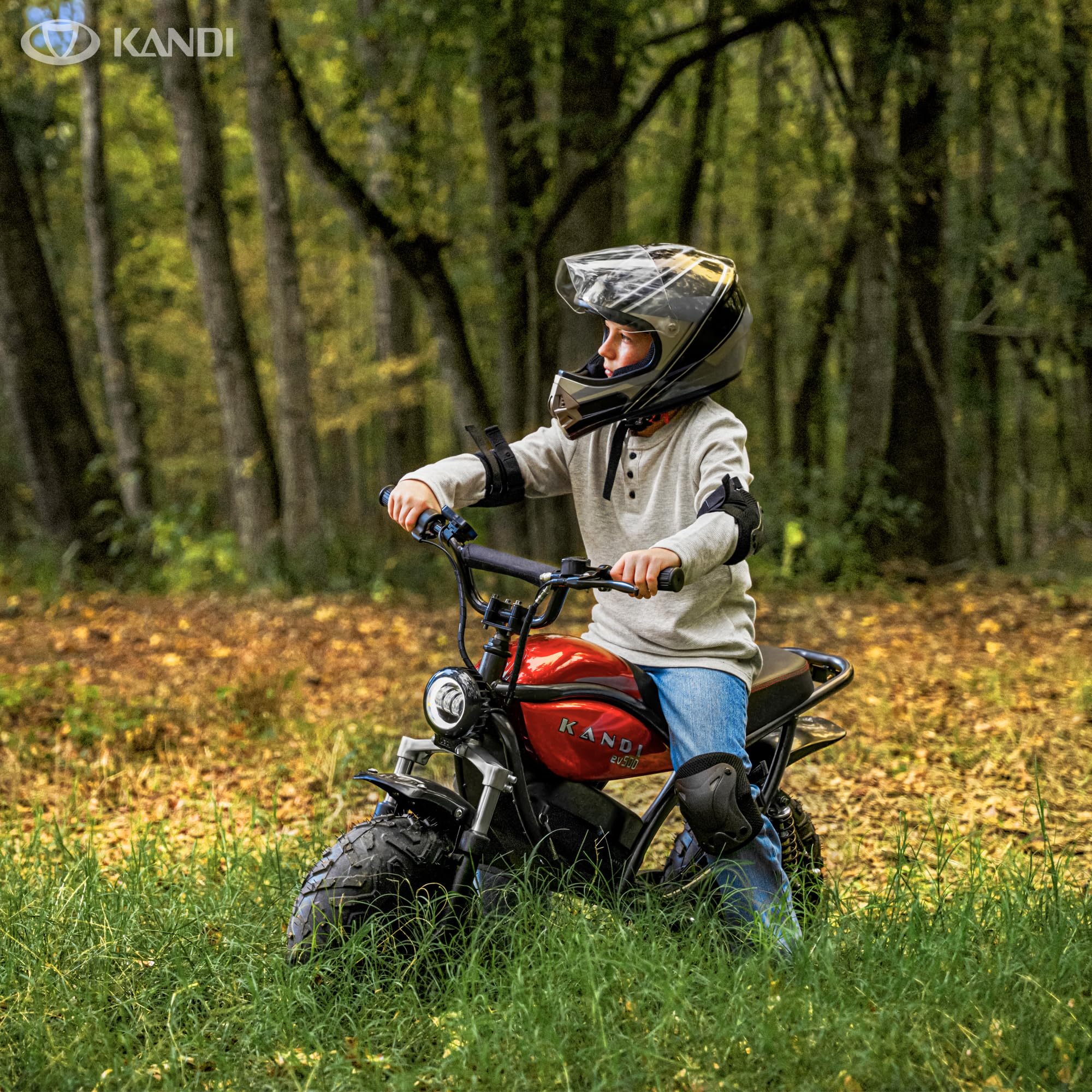 Kandi America Trail King E500 Electric Motorcycle, Top Speed 15 MPH, 48V Motor, Dual Suspension, 6 Hour Charge, Ages 12+