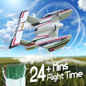 DEERC RC Plane for Water Land & Air, Amphibious Tri-Phibian Aircraft, 3CH Remote Control Plane W/ 2 Batteries, 2.4GHz RTF Airplane Glider for Boy Girl