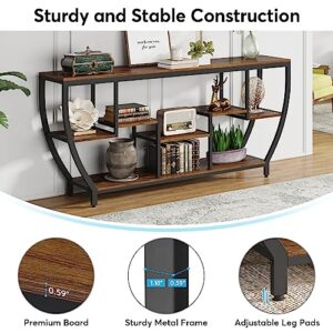 Tribesigns 70.9 Inch Long Sofa Table with Shelves, Rustic Console Table with Storage, Industrial Entryway Table TV Stand, Behind Couch Table Accent Tables for Living Room, Hallway, Foyer