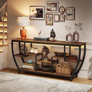 Tribesigns 70.9 Inch Long Sofa Table with Shelves, Rustic Console Table with Storage, Industrial Entryway Table TV Stand, Behind Couch Table Accent Tables for Living Room, Hallway, Foyer