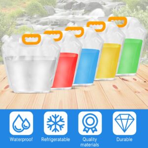 Aemygo 12 Pack Collapsible Water Container Bag 1.3 Gallon Emergency Foldable Water Container BPA Free Food Grade Plastic Storage Jug Freezable Water Bottle for Camping Hiking Riding Backpack