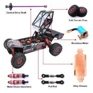 CKYSCHN WLtoys 124016(V2) Fast RC Cars, 75km/h Brushless RC Buggy Trucks, 1/12 Scale 4x4 Fast Remote Control Car, High Speed Off Road Hobby RC Car Adults with 2 Batteries