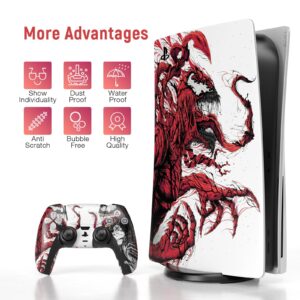 TESSGO PS 5 Skin Disc Edition Anime Console and Controller Vinyl Sticker, Durable, Scratch Resistant, No Bubble, Precisely Line Up, Compatible with Play S tation 5