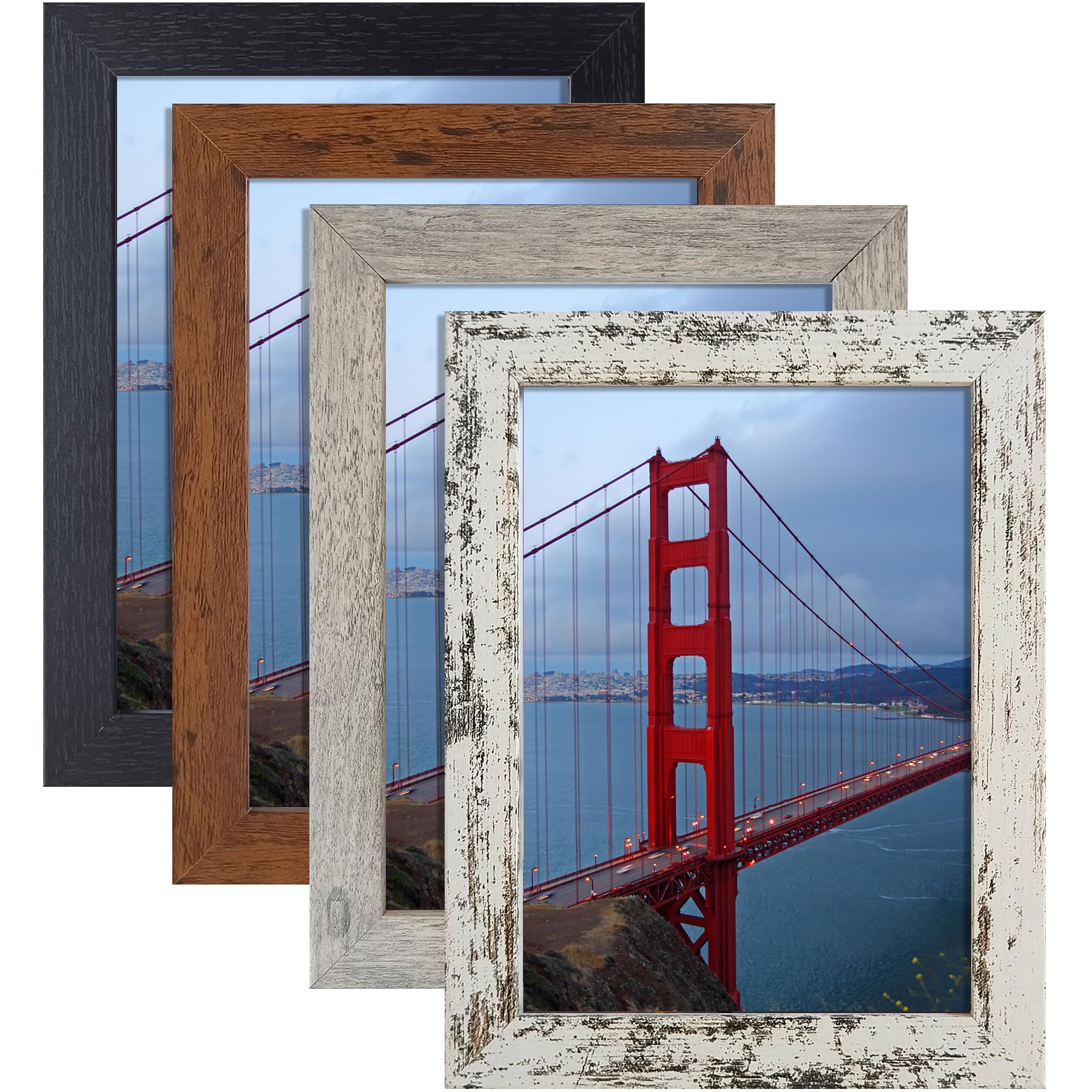 BESCRCL 5x7 Picture Frame for Wall Mounting or Tabletop, Picture Frames in 4 Different Finishes