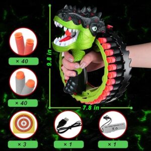 Dinosaur Toy Foam Blasters for Nerf with 80 Soft Foam Bullets, Dino Blaster Guns Toys with 34 Dart Rotating Drum, Children's Day Gift for Kids, Teenagers, 5-15 Boys and Girls