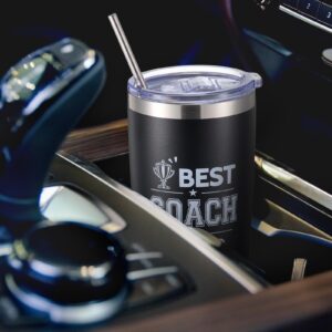 Didaey 3 Sets Coach Gifts Best Coach Ever, 20 oz with Whistle and Straws, Stainless Steel Travel Tumbler Coffee Mug Appreciation Thank You Gift Graduation Gift for Basketball Soccer Softball Coach