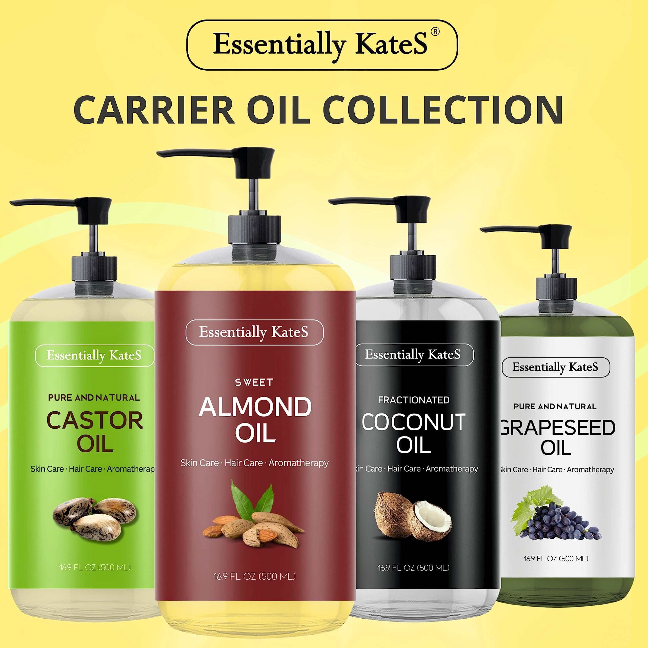 Essentially KateS Sweet Almond Oil 16 oz - 100% Pure and Natural and Cold Pressed