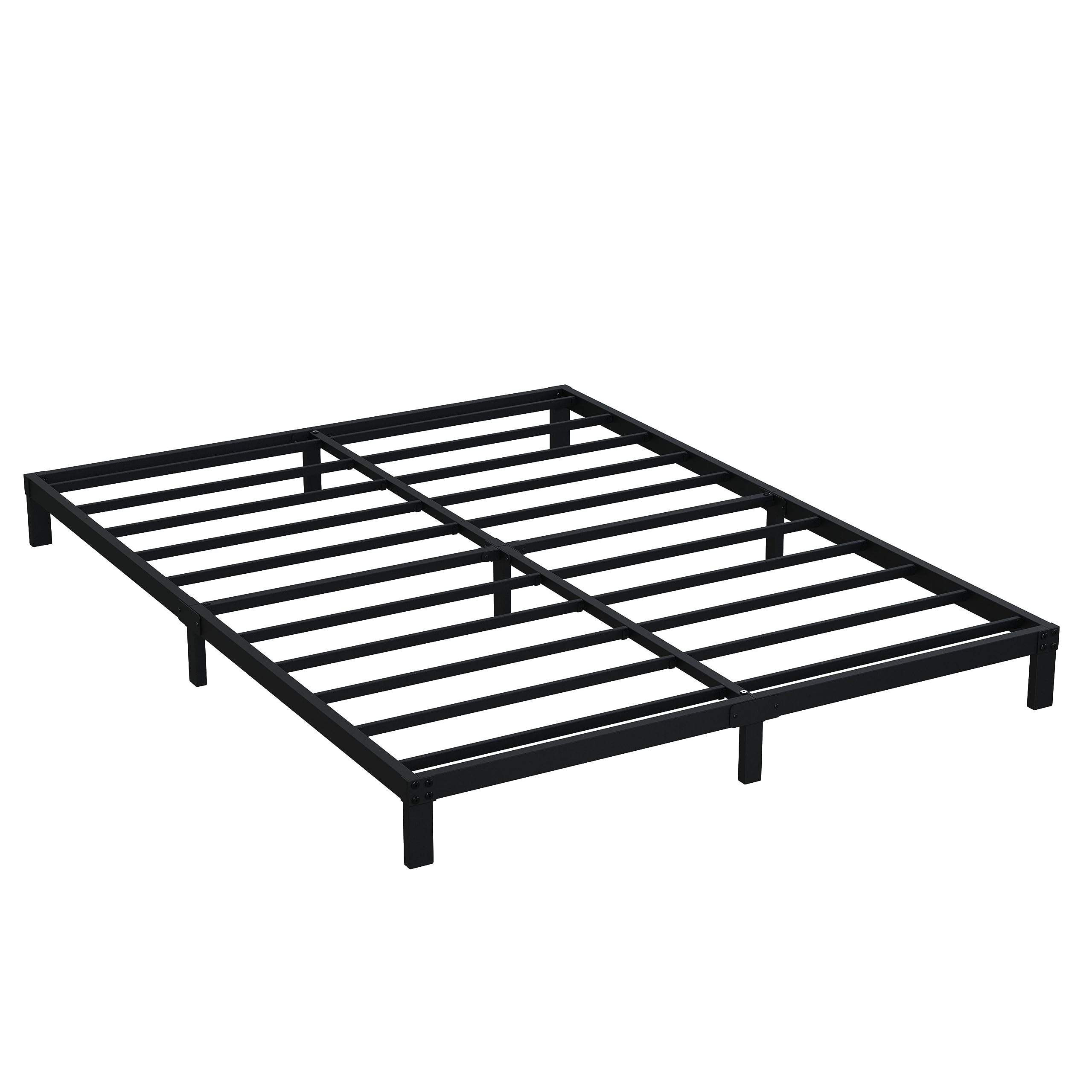 Upcanso 7 Inch Queen Bed Frame No Box Spring Need, Low Profile Metal Platform Bed Frame Queen Size, Heavy Duty Support Bedframes Queen, Easy Assembly