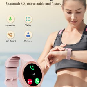 Quican Fitness Smart Watch for Women, iOS Android Compatible Bluetooth Watch, Activity Tracker with Heart Rate/Sleep Monitor/Calorie Counter, Reloj Inteligente Support 100 Sports, IP68 Waterproof