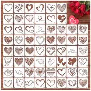 Small Heart Stencils for Painting on Wood Stone Reusable Love Stencils for Adults on Wood Fabric Rock Card Art Paint Wall Furniture Home Decor