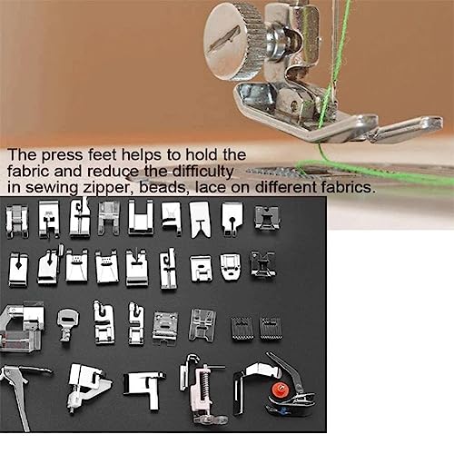 32Pcs Sewing Machine Presser Feet Kit, Sewing Machines Accessories Supplies Set