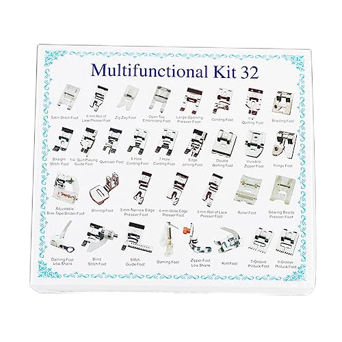 32Pcs Sewing Machine Presser Feet Kit, Sewing Machines Accessories Supplies Set