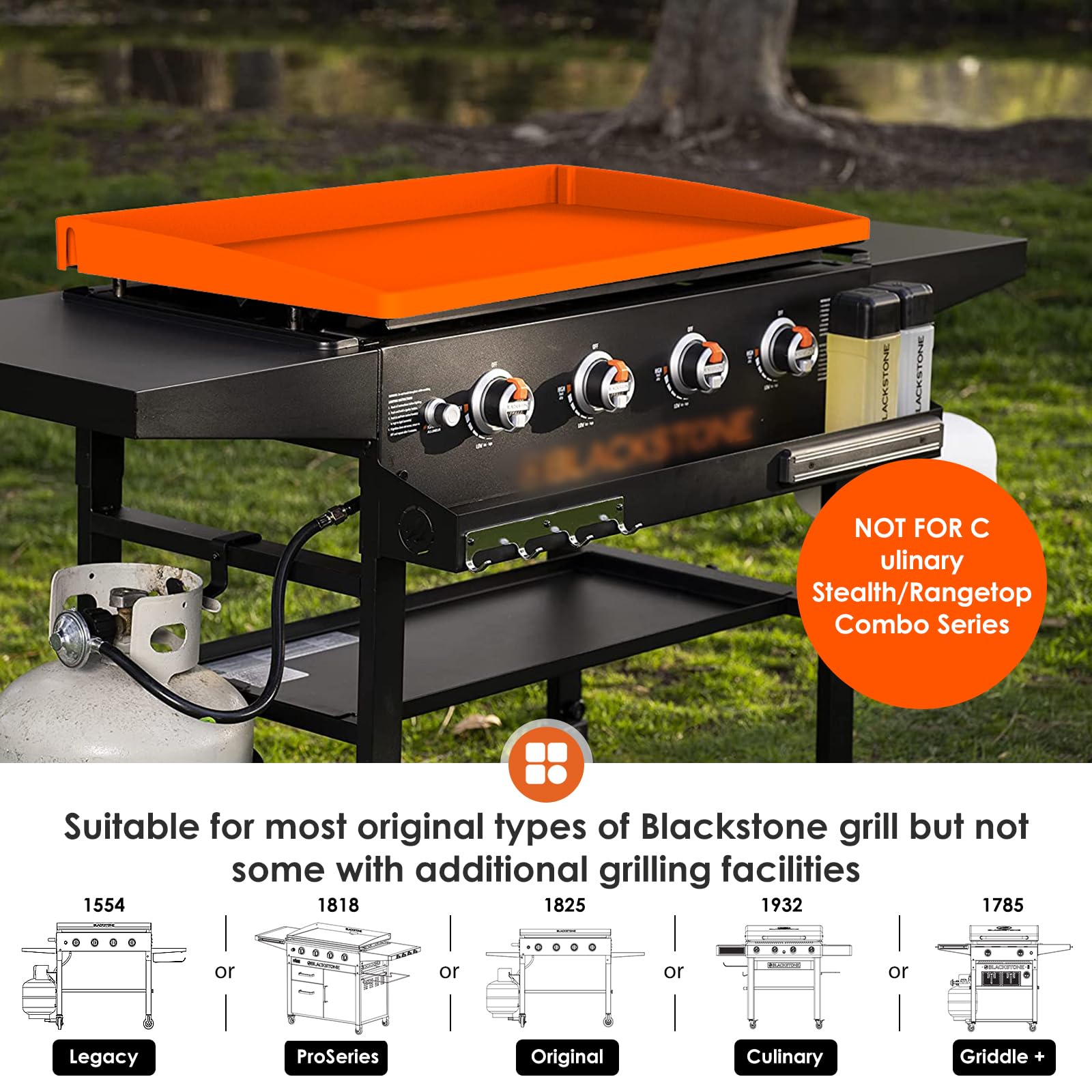 Upgraded Silicone Griddle Cover Mat Full-edge for Grill 36" Blackstone, Top Edges,Heavy Duty Food Grade Blackstone Accessories Reusable&Durable,Protect from Rust,Insects & Leaves