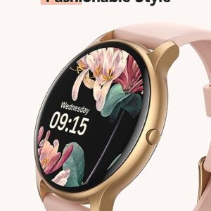 AGPTEK Smart Watch for Women(Answer/Make Calls) - Smartwatch for Android iOS Phones with Heart Rate Sleep Monitor Step Counter, Fitness Tracker Watch with 100+ Sports Modes, Pink