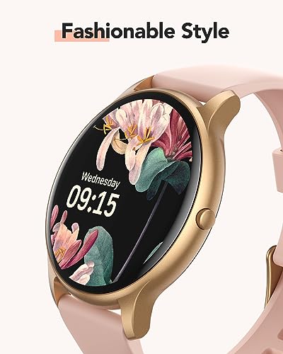 AGPTEK Smart Watch for Women(Answer/Make Calls) - Smartwatch for Android iOS Phones with Heart Rate Sleep Monitor Step Counter, Fitness Tracker Watch with 100+ Sports Modes, Pink