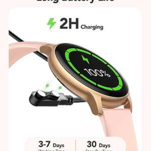 AGPTEK Smart Watch for Women(Answer/Make Calls) - Smartwatch for Android iOS Phones with Heart Rate Sleep Monitor Step Counter, Fitness Tracker Watch with 100+ Sports Modes, Pink