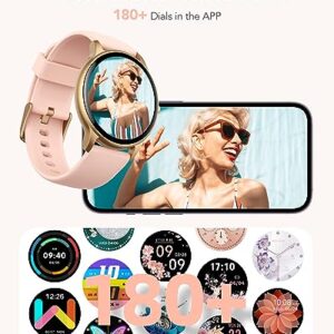 AGPTEK Smart Watch for Women(Answer/Make Calls) - Smartwatch for Android iOS Phones with Heart Rate Sleep Monitor Step Counter, Fitness Tracker Watch with 100+ Sports Modes, Pink