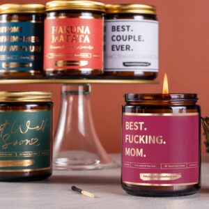 Gifts for Mom from Daughter, Son - Best Mom Ever Candle, Soy Wax, Lavender | Moms Birthday Gift from Kids | Funny Christmas Gift Idea for Mother | Mom's Birthday Gifts from Children, Son, Daughter