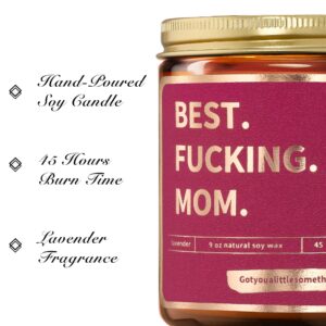 Gifts for Mom from Daughter, Son - Best Mom Ever Candle, Soy Wax, Lavender | Moms Birthday Gift from Kids | Funny Christmas Gift Idea for Mother | Mom's Birthday Gifts from Children, Son, Daughter