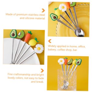 12 Pcs Fork Spoon Dessert Spoons Ice Cream Spoon Lovely Spoon and Forks Dessert Forks Stainless Steel Forks and Spoons Stainless Steel Spoons and Forks Delicate Spoon Mixing Spoons