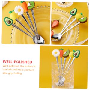 12 Pcs Fork Spoon Dessert Spoons Ice Cream Spoon Lovely Spoon and Forks Dessert Forks Stainless Steel Forks and Spoons Stainless Steel Spoons and Forks Delicate Spoon Mixing Spoons