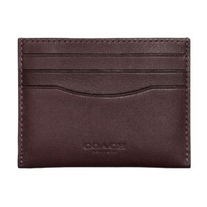 coach flat card case in sport calf, mahogany, one size