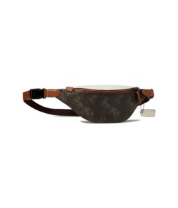 coach charter belt bag 7 in large horse and carriage coated canvas, truffle/burnished amber