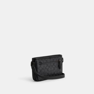 COACH Beck Slim File Bag Crossbody in Signature, Charcoal