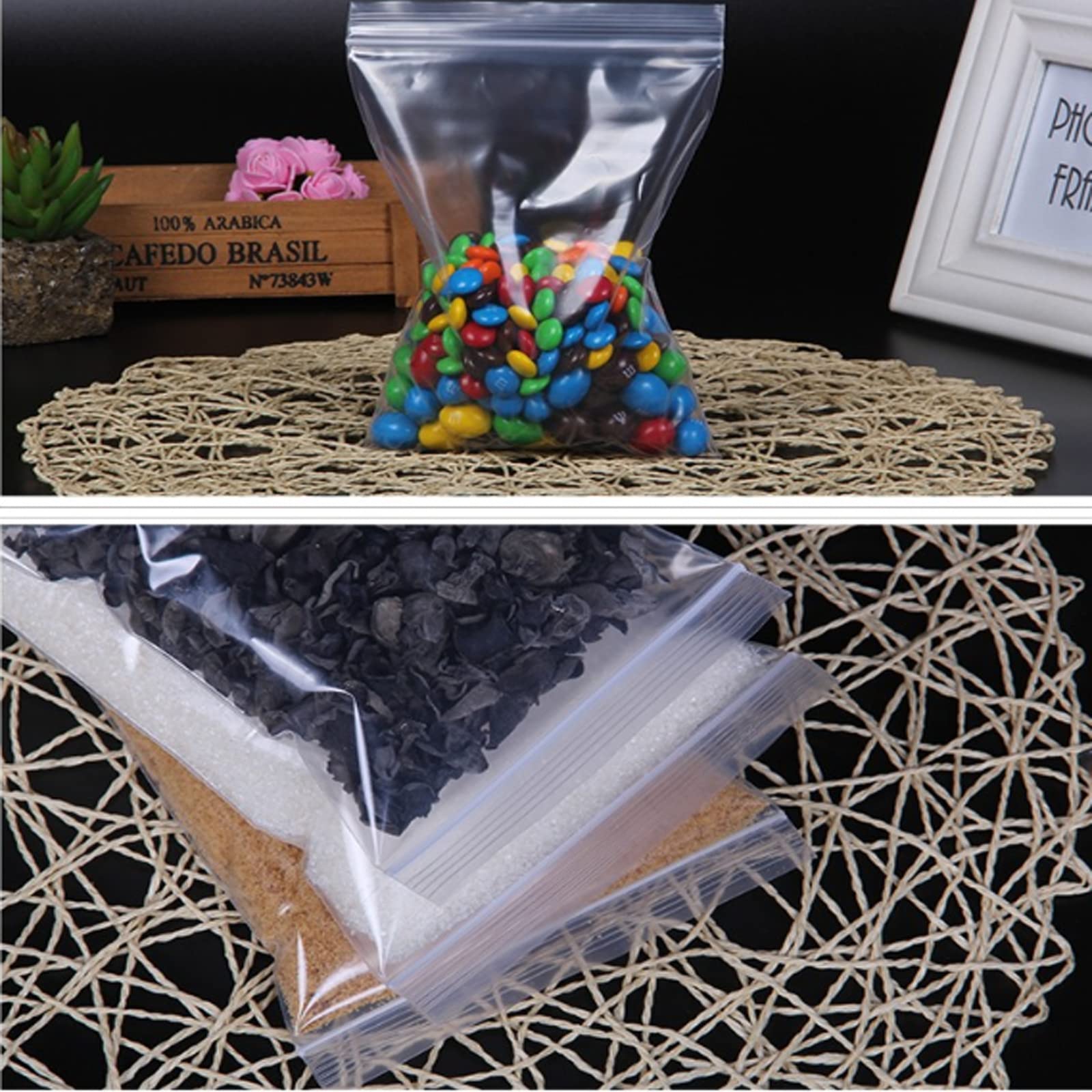 Small Plastic Bags - Small Ziplock Bag 100Pcs, 9.5''X 13.5'' Clear Plastic Jewelry Zip Bags, Reclosable Mini Zip Top Lock Small Baggies, Poly Baggies For Pills, Meds, Dime, Travel, Storage, Packaging