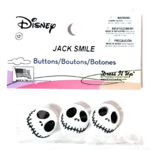 Disney's Nightmare Before Christmas Jack Skellington Buttons by Dress It Up Buttons and Embellishments - 3 Pieces - Jack Smile