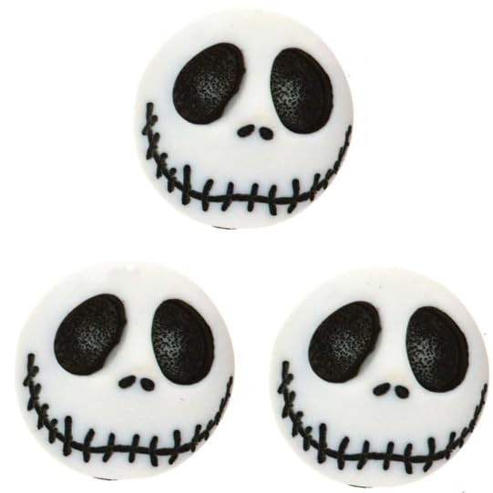 Disney's Nightmare Before Christmas Jack Skellington Buttons by Dress It Up Buttons and Embellishments - 3 Pieces - Jack Smile