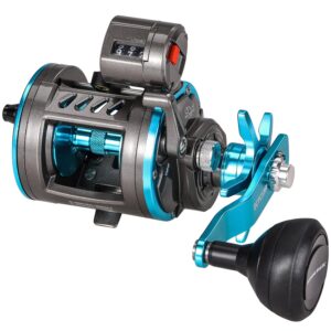 burning shark fishing reel round baitcasting reel, smooth powerful line counter reel, saltwater inshore surf trolling reel, conventional reel for catfish, musky, bass, pike- ectc15r