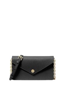 michael kors small logo envelope crossbody bag (black)