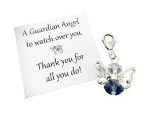 angel charm, thank you gift, blue angel token appreciation bouquet charm, appreciation gift, butterfly angel, planner charm, stitch keeper, purse charm, keychain charm, badge charm, clip on charm