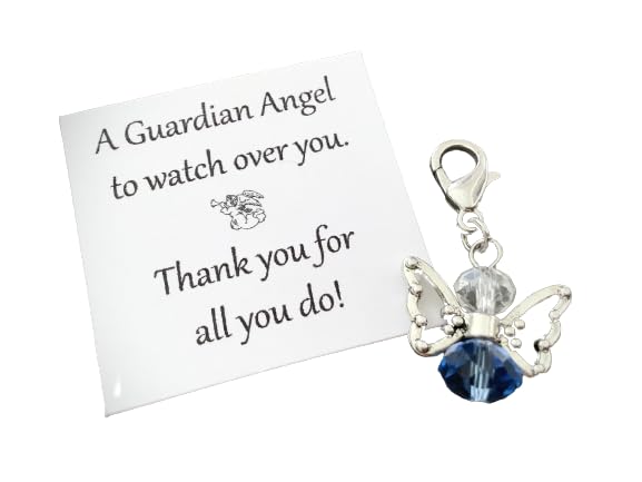 Angel charm, thank you gift, blue Angel token appreciation bouquet charm, appreciation gift, butterfly Angel, planner charm, stitch keeper, purse charm, Keychain charm, badge charm, clip on charm