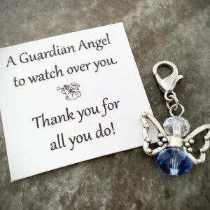 Angel charm, thank you gift, blue Angel token appreciation bouquet charm, appreciation gift, butterfly Angel, planner charm, stitch keeper, purse charm, Keychain charm, badge charm, clip on charm