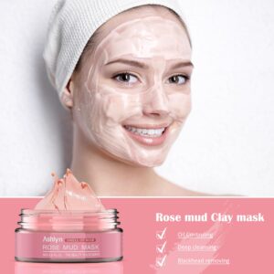 Ashlyn 3 PCS Clay Mask Set, Green Tea Clay Facial Mask, Rose Face Masks Skincare, Dead Sea Bubble Deep Cleanse Mask, Organic Facial Masks for Women, Face Mask Skin Care Set Gifts for Girls Teens