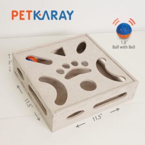 PETKARAY Cat Puzzle Toy, Interactive Cat Toys for Indoor Cats, Kittern Ball Toy with Soft Felt Maze Game Puzzle Box