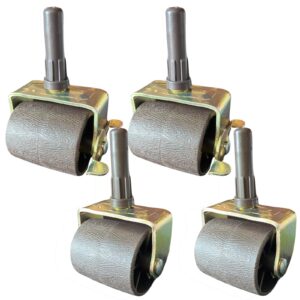 metal stem heavy duty rollers casters wheels for bed frame, set of 4 (2 locking, 2 non locking)