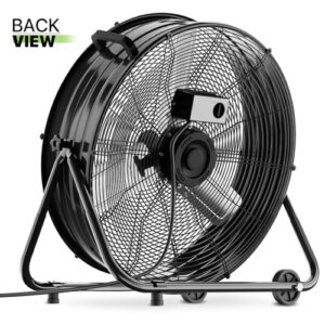 Magshion 25" High-Velocity Metal Floor Fan 5270 CFM 3-Speed Industrial Shop Fan for Garages, Basements and Gyms, Black