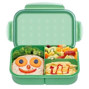 itopor® lunch box,ideal leak-proof bento box for kids & adults,natural wheat fiber material,mom's top choice,kids lunch box no bpa & dyes,portable & durable lunch container for family(green)