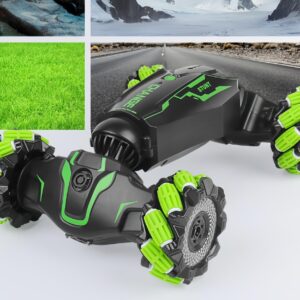 LOOZIX Upgraded Hand Gesture Sensing RC Stunt Car with Lights Music, Spray Fog Gesture RC Car Remote Controll Transformed Car 360° Spins All Terrains Monster Truck for Boys