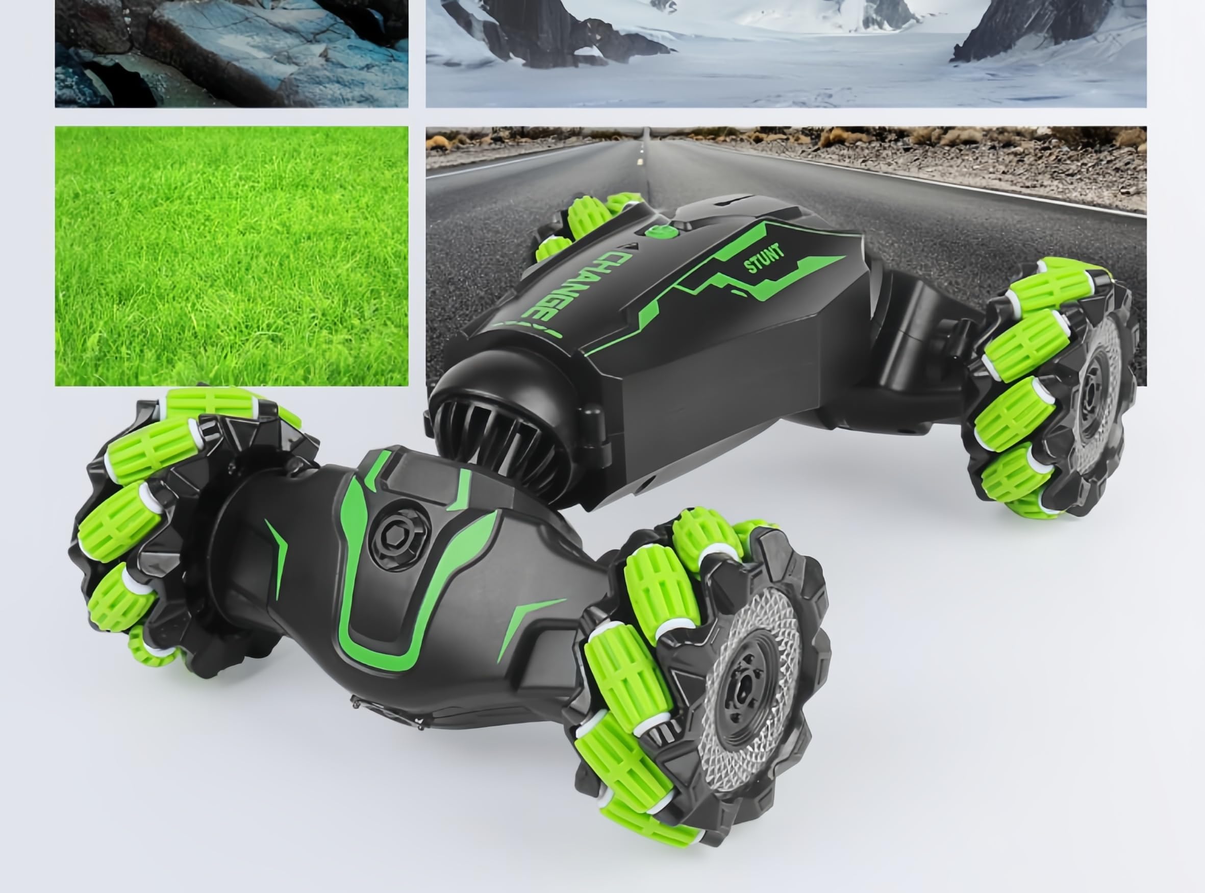 LOOZIX Upgraded Hand Gesture Sensing RC Stunt Car with Lights Music, Spray Fog Gesture RC Car Remote Controll Transformed Car 360° Spins All Terrains Monster Truck for Boys