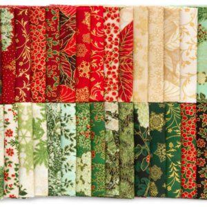 Holiday Flourish Snow Flower Gold 38 Fat Quarters Robert Kaufman Fabrics FQ-2017-38