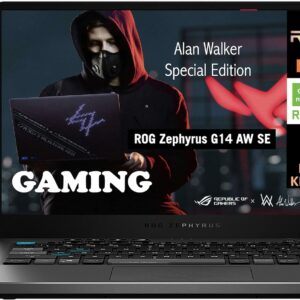 ASUS ROG Zephyrus G14 Alan Walker Special Edition 14.0" 120Hz 2K QHD Gaming Laptop (AMD Ryzen 9 5900HS, 40GB RAM, 2TB PCIe SSD, GeForce RTX 3050 Ti 4GB, Backlit KYB, WiFi 6, BT 5.2, Win 11 Pro) W/Hub