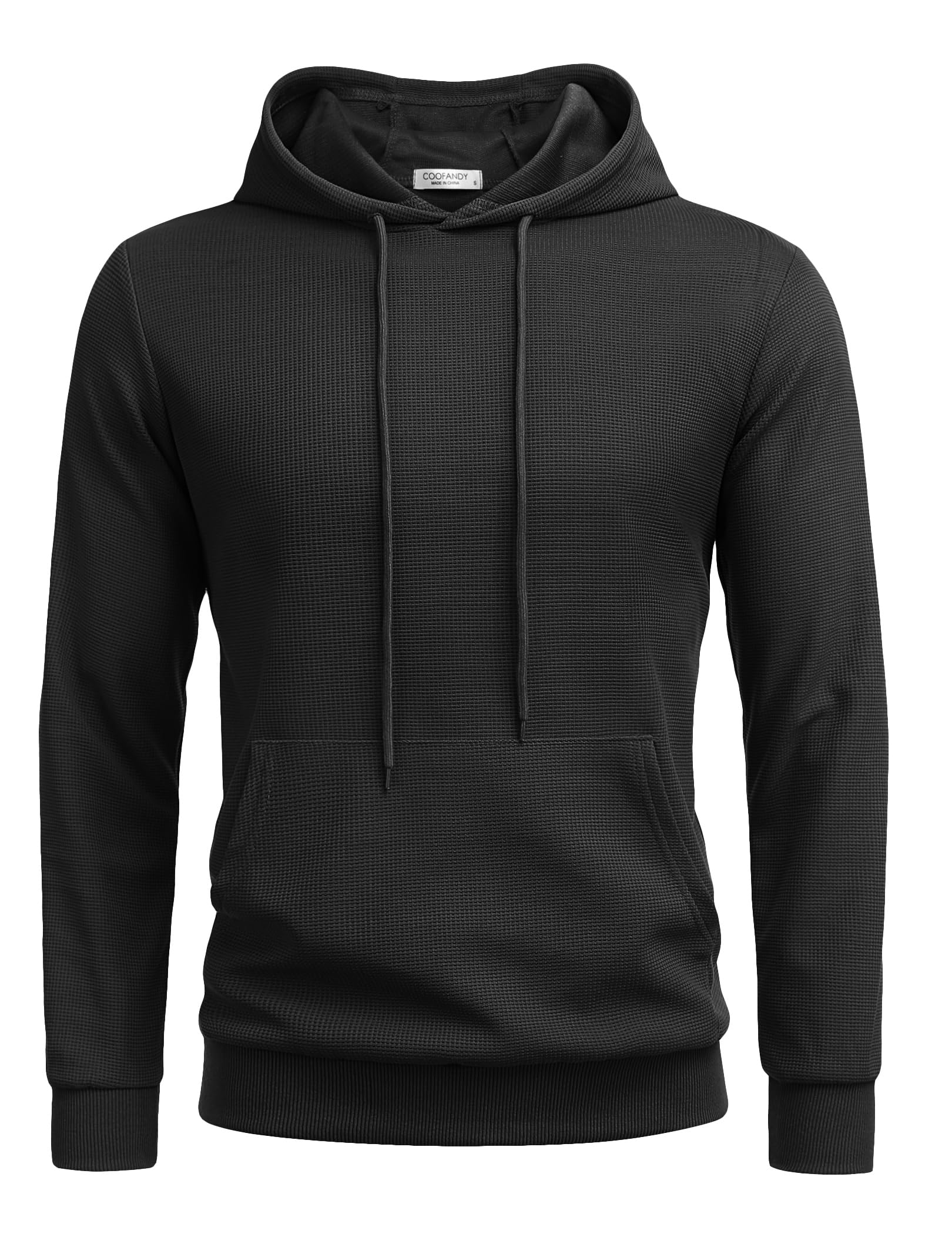 COOFANDY Men's Gym Sweatshirt Long Sleeve Fashion Workout Athletic Hoodies Lightweight Hooded T Shirt Black