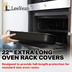 Extra Long Oven Rack Shields 22 Inch, 2 Pack Heat Resistant Oven Guards for Racks, Food Grade Silicone Oven Rack Edge Protector, Full Length Fit on Standard-Sized Ovens, Prevents Hand and Arm Burns