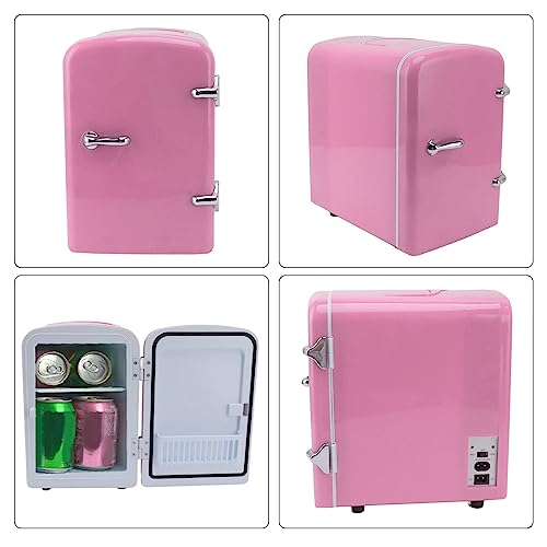 TOPINCN Beauty Mini Fridge, DC12V 4L Portable Fridge Warmer Fridge Cooling Warmer for Office (US Plug)