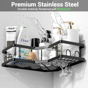 AKTECKE Corner Shower Caddy Bathroom Organizer Adhesive Shower Rack Bathtub Shelves - 3Pack No Drilling Shower Shelf for Inside Shower - Rustproof Bath Tub Organizer